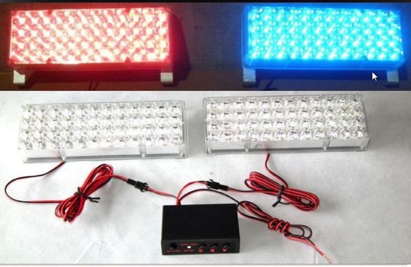 ไฟ led flash light 12V/24v สีแดงและ น้ำเงิน สำหรับรถกู้ภัย พร้อมกรอบ